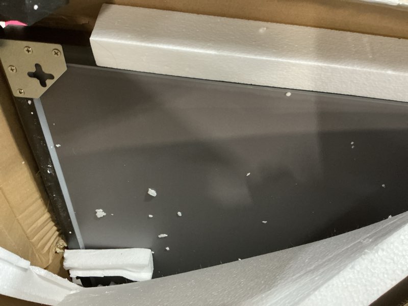 Condition photo showing Good Condition for WEER Bathroom Mirror, 40x36 Inch Wall Mirror, Walnut Wood Grain Framed Mirror, Rectangle Vanity Mirror, Tempered Glass, Anti-Rust, Hangs Horizontally or Vertically Walnut 40"L x 36"W