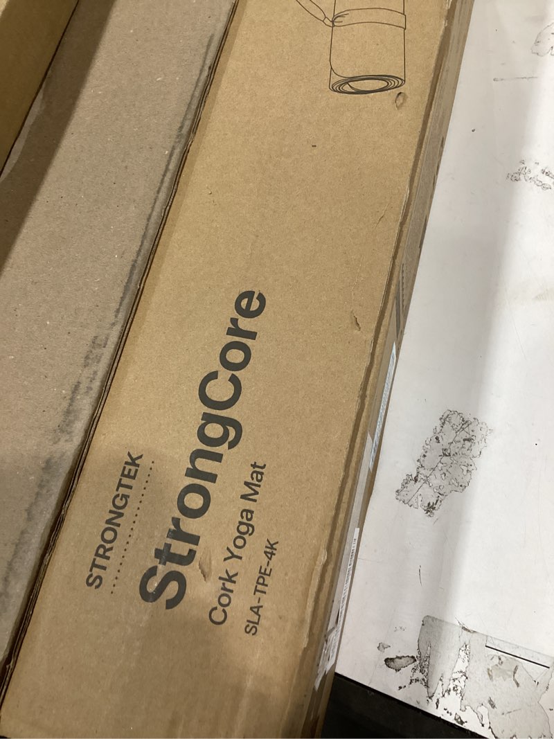 Condition photo showing New/Like New for strongtek eco-friendly cork yoga mat, 7mm thick, 72"x24", cork+tpe, 2 lbs, non-slip, lightweight & cushioned mat for hot yoga, pilates & home fitness, durable surface with natural grip and carry strap