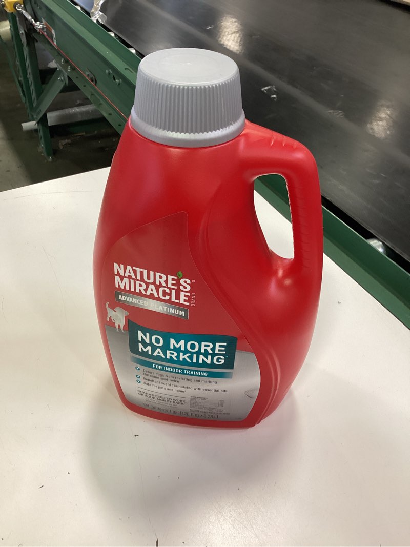 Condition photo showing New/Like New for Nature’s Miracle Advanced Platinum No More Marking, 128 Ounces, Helps Discourage Repetitive Pet Marking 1 Count (Pack of 1)