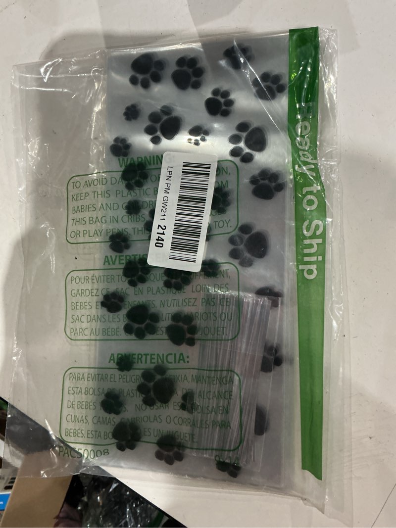 Condition photo showing Good Condition for blulu 100 pieces dog treat bags puppy party favor pet paw cone cellophane bags candy heat sealabledog paw gift with 100 pieces silver twist ties for pet cat treat party favor(black)