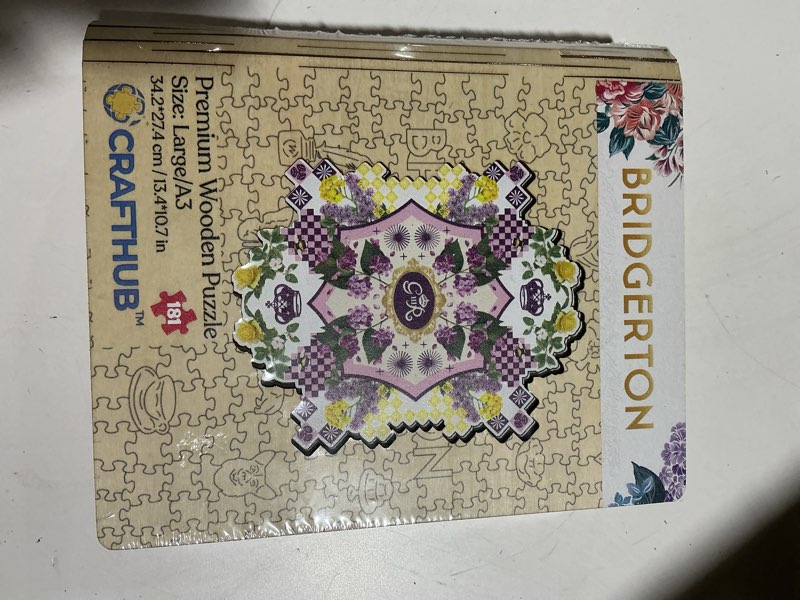 Condition photo showing Good Condition for Crafthub The Crest Puzzle for Adults Out of Quality Wood – A3 Bridgerton Puzzle with 181 Pieces – Jigsaw Puzzles with Unique Shapes – Family Games for Kids and Adults – 13.5" x 10.8" (34.2 x 27.4 cm)