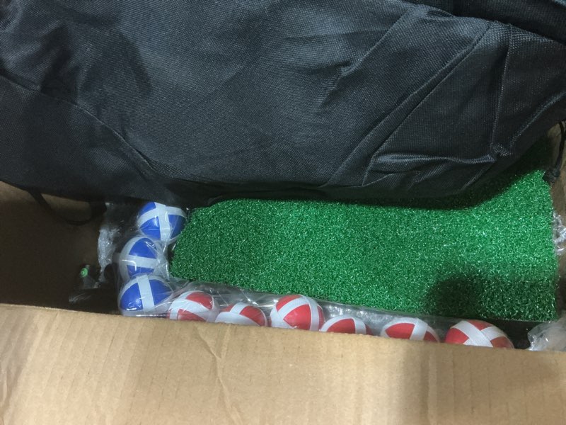 Condition photo showing Good Condition for portable golf chipping game set for dads & junior golfers - indoor, outdoor backyard & lawn fun with 24 sticky balls, putting mat, 2 putter & carry bag - easy setup family golf gifts