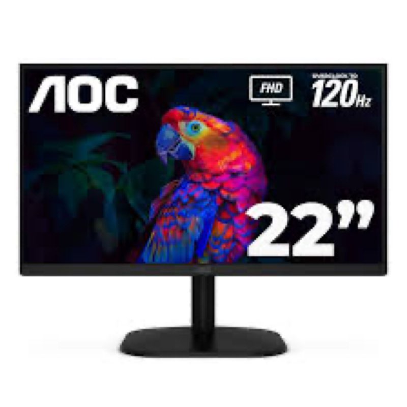 aoc 22b35hm23 22" full hd (1920 x 1080) 120hz led monitor, adaptive sync, vga & hdmi, flicker-free, 
