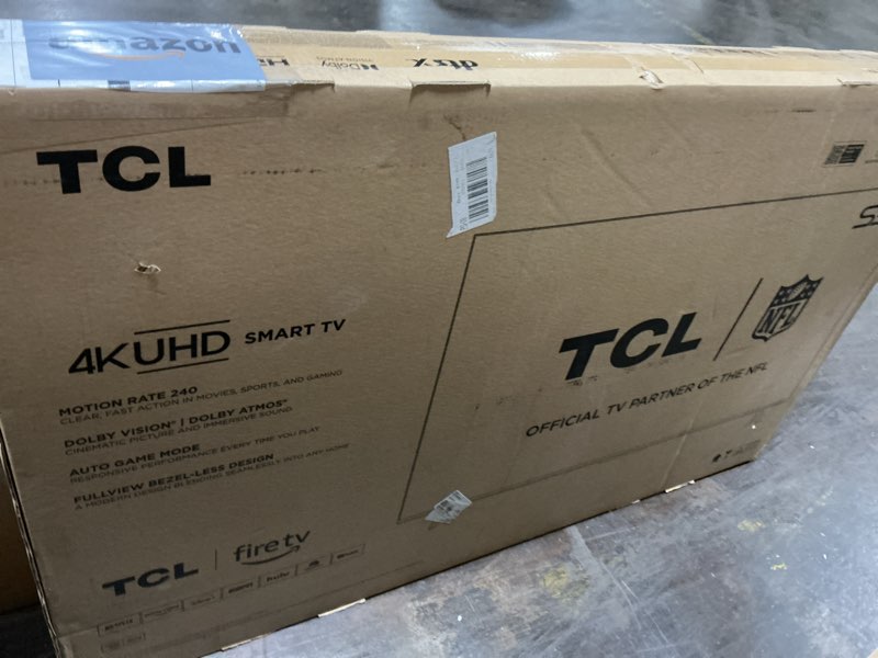 Condition photo showing As Is for TCL 55-Inch Class S5 UHD 4K LED Smart TV with Fire TV (55S551F, 2024 Model), Dolby Vision, HDR PRO+, Dolby Atmos, Alexa Built-in with Voice Remote, Apple AirPlay 2 Compatibility, Streaming Television 55 inches TV only