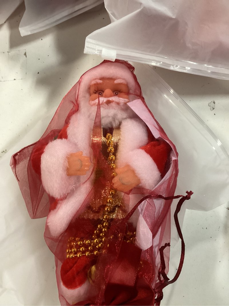 Condition photo showing Good Condition for Climbing Santa Claus 9" Christmas Ornament Xmas Decoration Climbs Up and Down Battery Operated Toy with Light Music and Sound Animated Climbing on Beads Musical Moving Figure Xmas Christmas Ornament