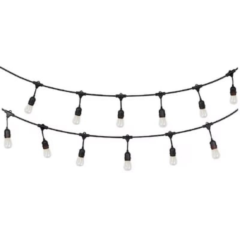 harbor breeze 96-ft plug-in black indoor/outdoor string light with 36 white -light led edison bulbs