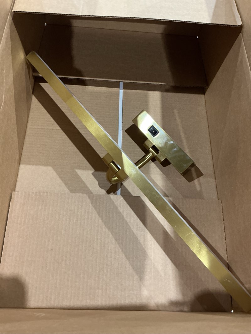 Condition photo showing As Is for Wireless Picture Lights for Wall Battery Operated, Brass Art Lighting for Paintings Rechargeable Gallery lights with Remote and Timer 3CCT Dimmable Painting Lights for Artwork Portrait 23.62 inch Battery Operated Brass 23.62 inch