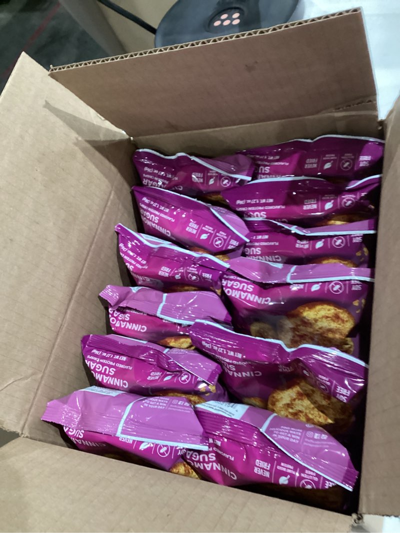 Condition photo showing New/Like New for Pure Protein Cinnamon Sugar Popped Crisps - 12g Plant Based Protein, Gluten Free, Non GMO, Vegan, Air Popped & Puffed Crisps – Healthy Protein Snacks – 12 Pack