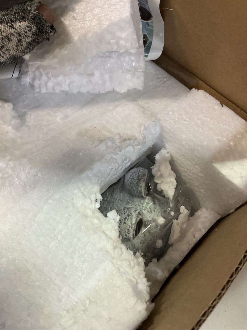 Condition photo showing Good Condition for Nacome Solar Turtle Garden Statue Lights: Outdoor Figurine with Glass Ball Lighting Decorations Lawn Ornaments Porch Patio Balcony Yard - Birthday Gifts for Mom Grandma Women(Grey) Gray