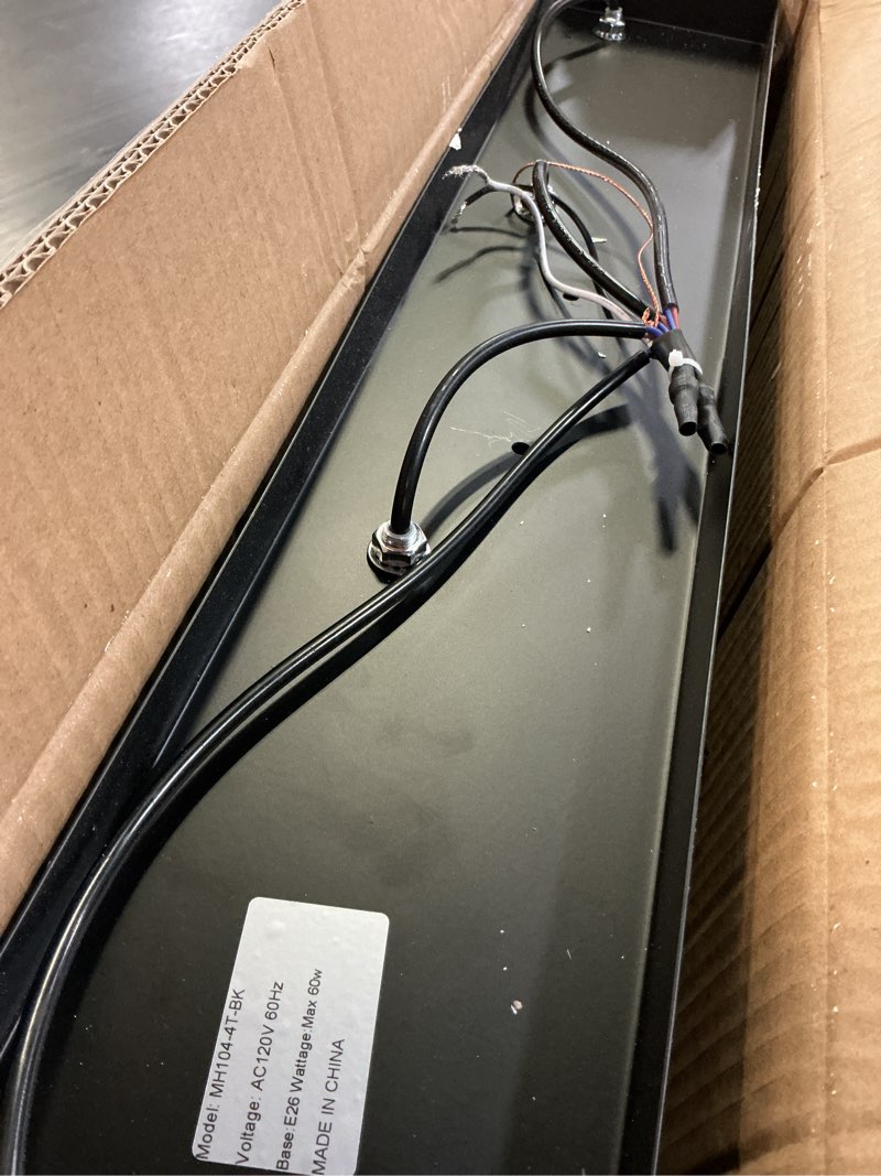 Condition photo showing Good Condition for bathroom vanity light fixture, 3-light black and gold bathroom light fixtures over mirror with milky white glass shades, modern vanity lights for bathroom living room hallway (bulbs not included) black and brushed gold & milky white glass 3-light
