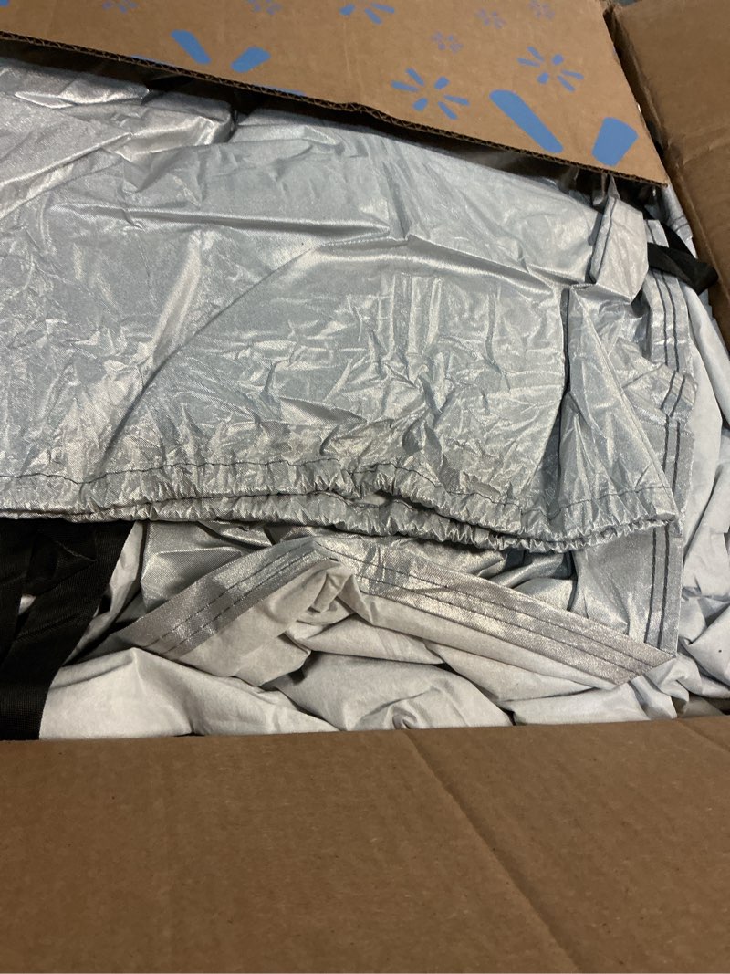 Condition photo showing As Is for 6 Layers Car Cover Waterproof All Weather for Automobiles, Size A3 with Zipper Cotton Fit for Toyota Camry, Honda Accord, Ford Mustang, Chevy Camaro/Malibu,Kia Optima(187-198 inch), Silver Silver A3 Fit Sedan Length 187" To 198"
