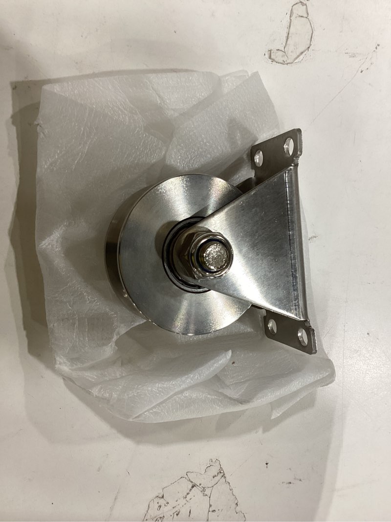 Condition photo showing New/Like New for 3in v groove wheel stainless steel heavy duty caster wheels,sliding gate wheels v-shaped plate caster for v track rail,track sliding, moving door sliding, lifting cargo load, machine parts