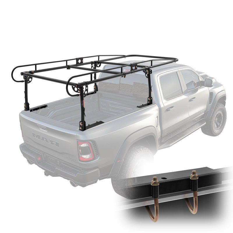 VEVOR Truck Ladder Rack, 1000 LBS / 454 KG Strong Capacity Truck Racks, Non-Drilling/Drilling Instal