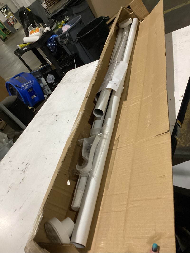 Condition photo showing New/Like New for white tension curtain rod 41-126in(4-10ft), long outdoor curtain rod no drilling for window or bathroom patio, adjustable heavy duty shower rod,rod diameter 1.26in-one-bond stretching 41-126 inch white