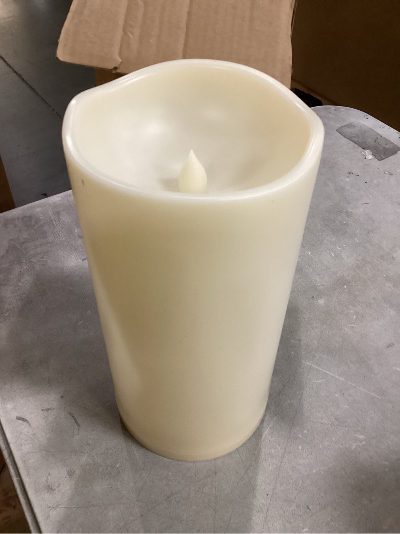 Condition photo showing Good Condition for homemory 6" x 12" extra large outdoor waterproof candle with auto 6-hour timer, ivory plastic made, long last for half a year extra large, 6"x12"