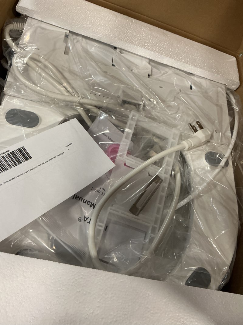 Condition photo showing Good Condition for Electric Bidet Toilet Seat, Round, Warm Water with Air Dryer, Heated Seat and Slow Close Lid, Front and Rear Wash, LED Nightlight, Wireless Remote, White, 101D