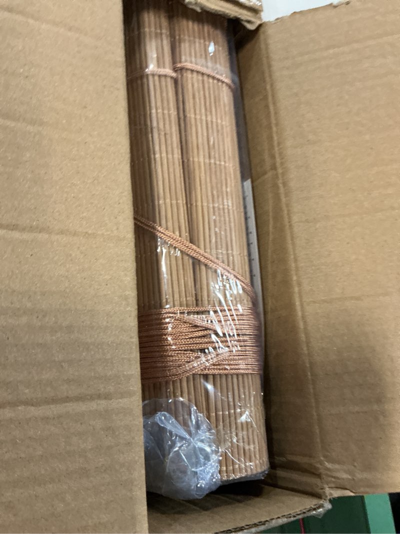 Condition photo showing Good Condition for bamboo blinds for interior windows, custom bamboo shades for indoor windows, roller shades for indoor window and outdoor patio, easy to install for decks, porches, backyards a 31"w x 72"h