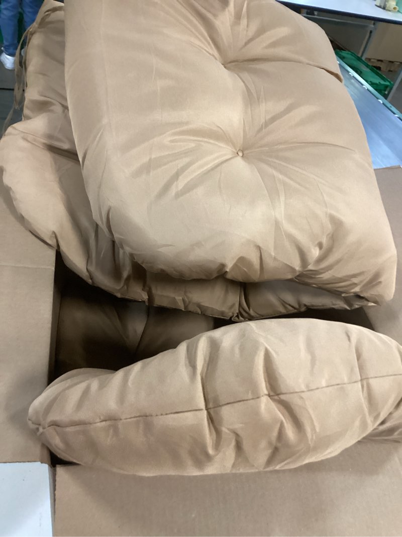 Condition photo showing Good Condition for thinmay wicker chair cushions set, 2 u-shaped cushions & 1 loveseat, waterproof outdoor loveseat cus brown