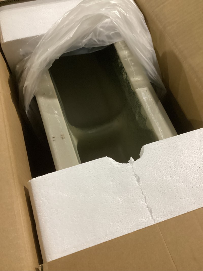 Condition photo showing Good Condition for Sublime Square Two-Piece Ceramic Pedestal Bathroom Sink in Matte Black with Overflow, Single Faucet Hole, Standard 1.75 in Drain Matte Black Pedestal Sink