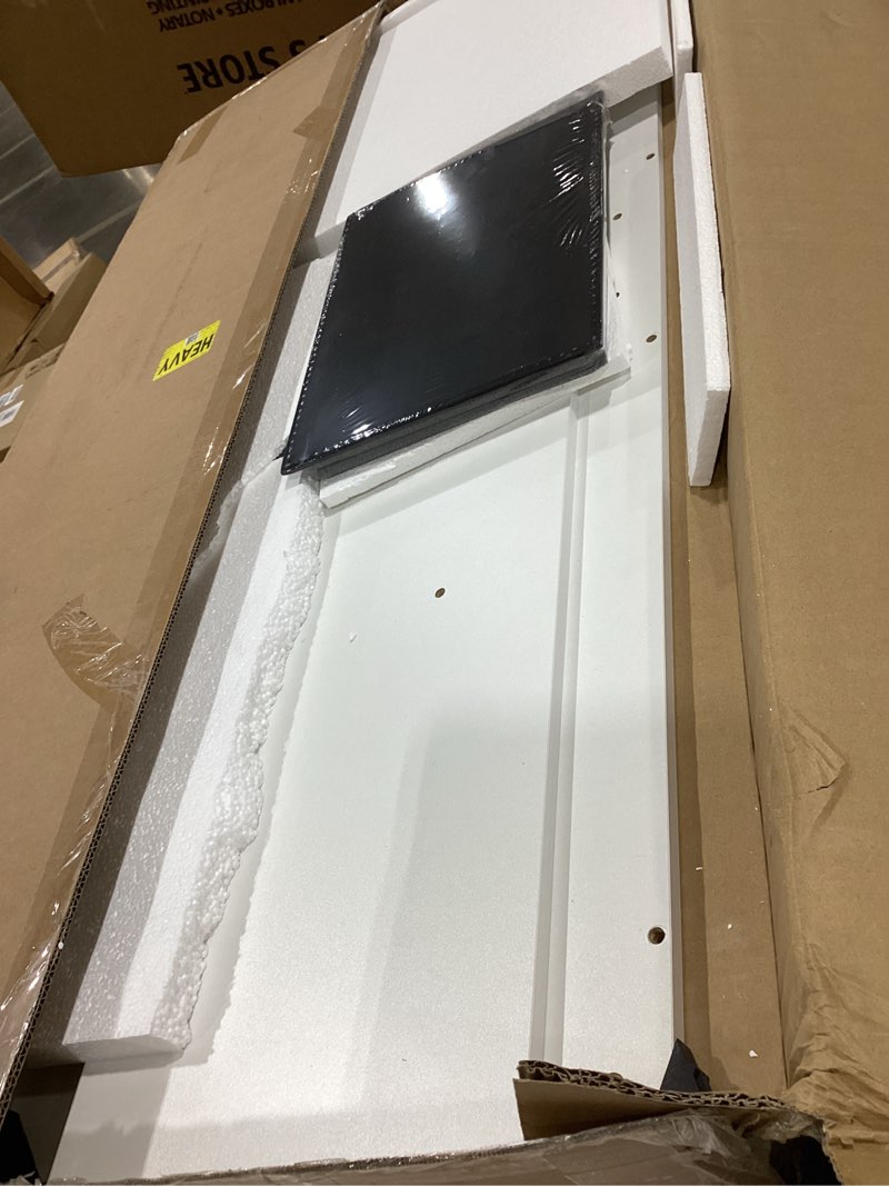Condition photo showing New/Like New for seang 2-tier washer dryer countertop with power outlet & led lights,large laundry countertop for folding clothes,washer and dryer topper with storage basket,metal hooks,non-slip pad(black)
