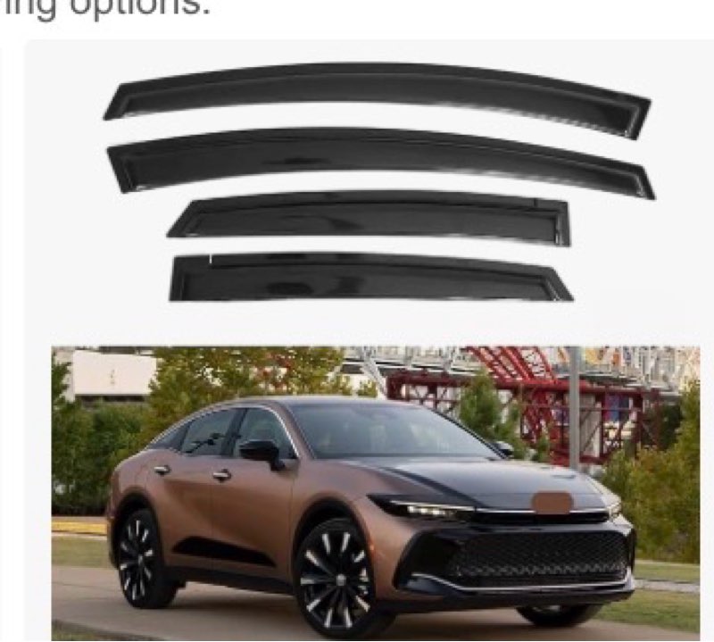 kpy rain guards fit for 2023-2026 toyota crown, out-channel window visors vent wind deflectors 4pc, 