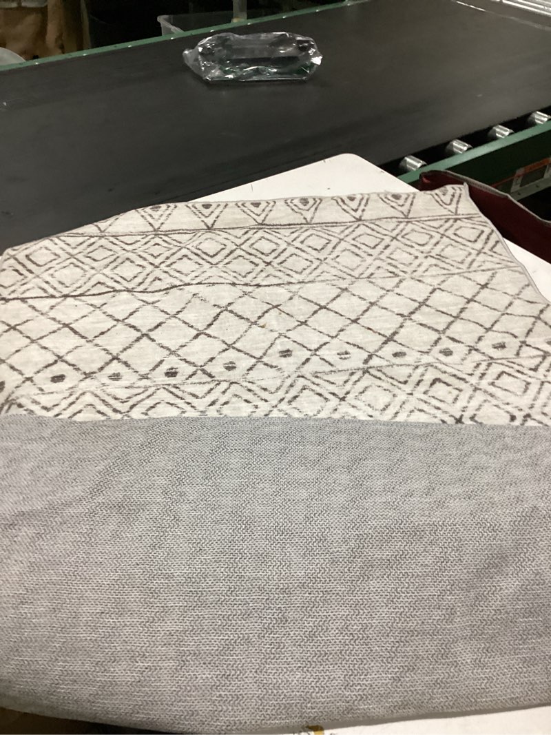 Condition photo showing Good Condition for lansny vintage washable runner rug 2x6, printed faux wool floral runners for hallways, non-slip kitchen runner rug indoor, soft thin floor carpet for entryway bedroom hall entry laundry room, grey 2' x 6' (runner) grey