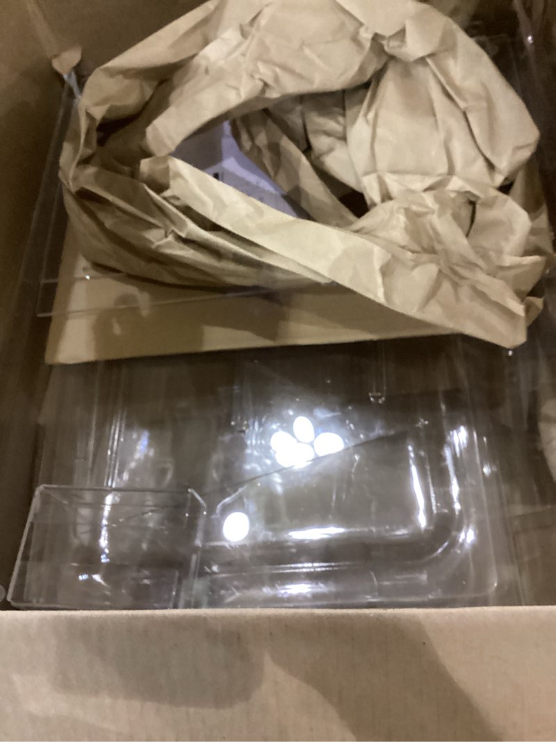Condition photo showing As Is for 3-Tray Bakery Display Case with Rear Doors, 20.9 x 17.3 x 16.7 inches, Clear Countertop Cabinet for Pastries and Desserts