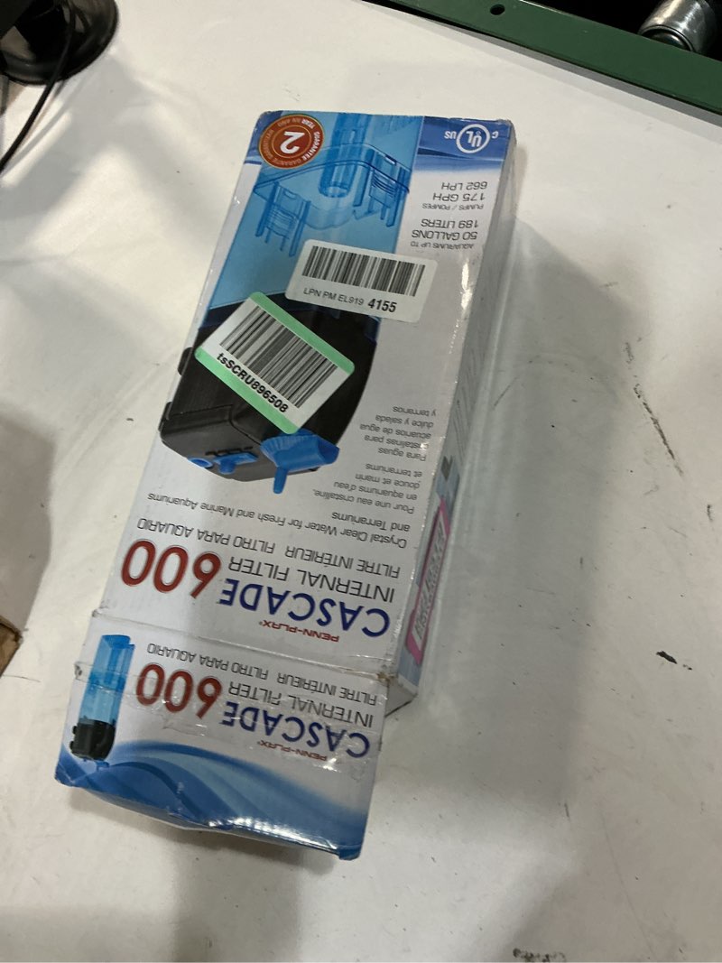 Condition photo showing As Is for penn-plax cascade 600 fully submersible internal filter – provides physical, biological, and chemical filtration for aquariums and turtle tanks cascade 600 fully submersible filter