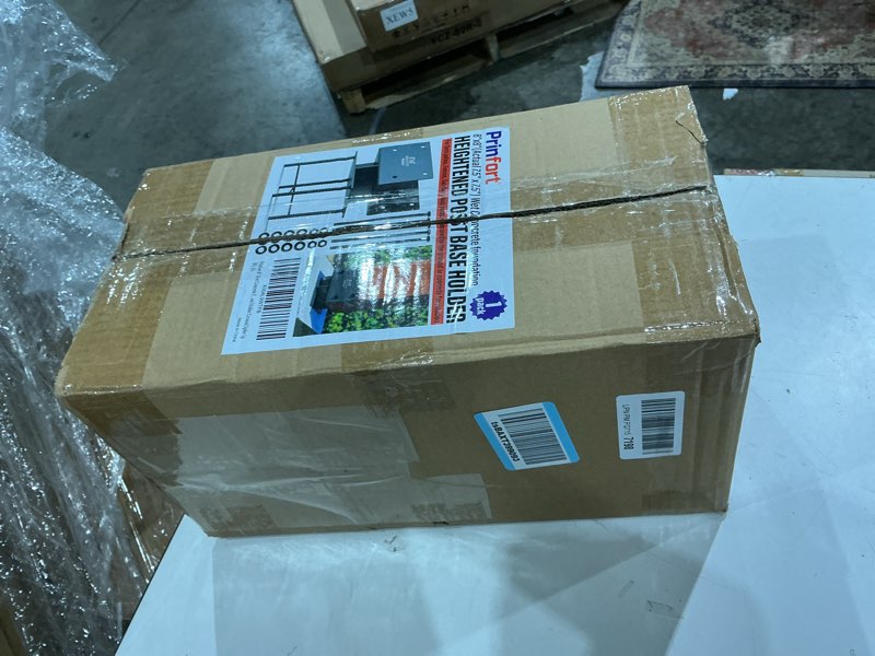 Condition photo showing Good Condition for prinfort stainless steel 8"x8"(actual 7.5"x7.5") post base bracket concrete, wet set concrete post a