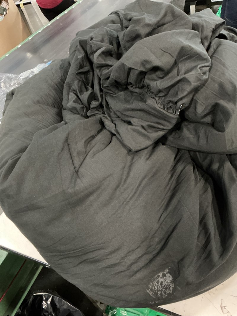 Condition photo showing As Is for Andency Ruched Black King Size Comforter Set, Shabby Chic Pleated Bedding Sets 3 Pieces, Lightweight Soft Boho Ruffle Bed Set for Girls, Kids, Women, All Season Black King (104"x90")