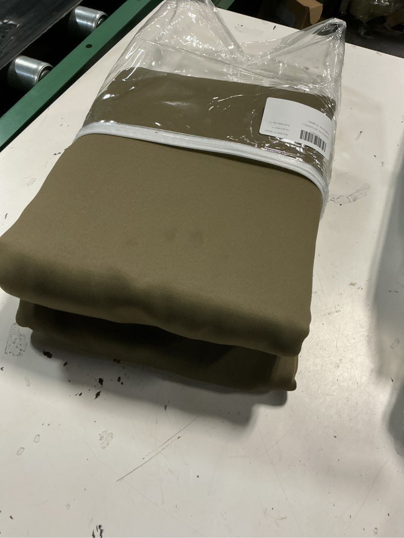 Condition photo showing Good Condition for superior blackout curtains, room darkening, bedroom, drapes, kitchen, living room window accents, sun blocking, thermal, 2 pack, solid blackout back tab curtains, set of 2, 52" x 84", olive green olive green - backtab 52"w x 84"l (pack of 2)