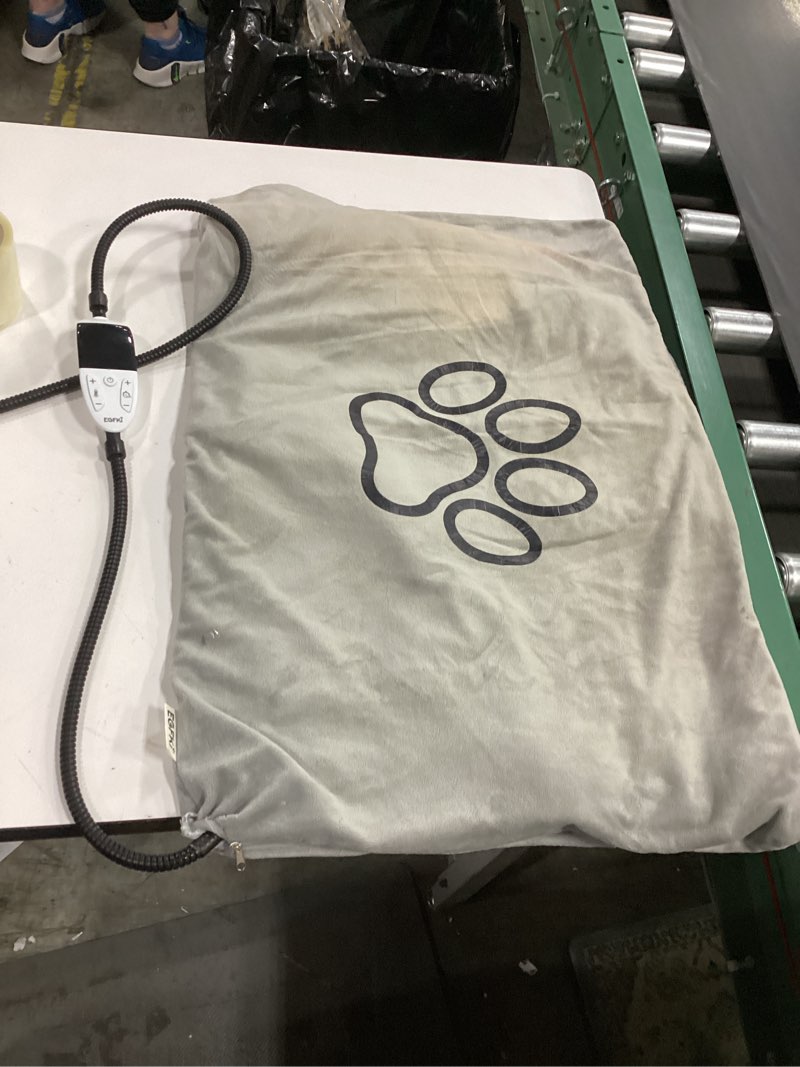Condition photo showing As Is for Ringco Pet Heating Pad for Dogs with 12 Adjustable Temperature, Waterproof & Chew Resistant Dog Heating Pad with Timer, Heated Dog Bed with Fleecy Cover (L: 32” x 20”)