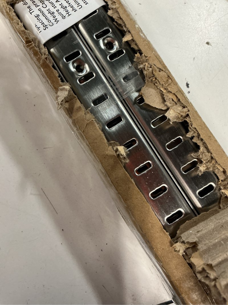 Condition photo showing Good Condition for adjustable shelf bracket 40 inch 8 pack silver shelf pilaster strips shelf rail shelf track adjustable wall shelves shelf standards and supports for cabinet closet organization silver-40inch 8pcs pilaster