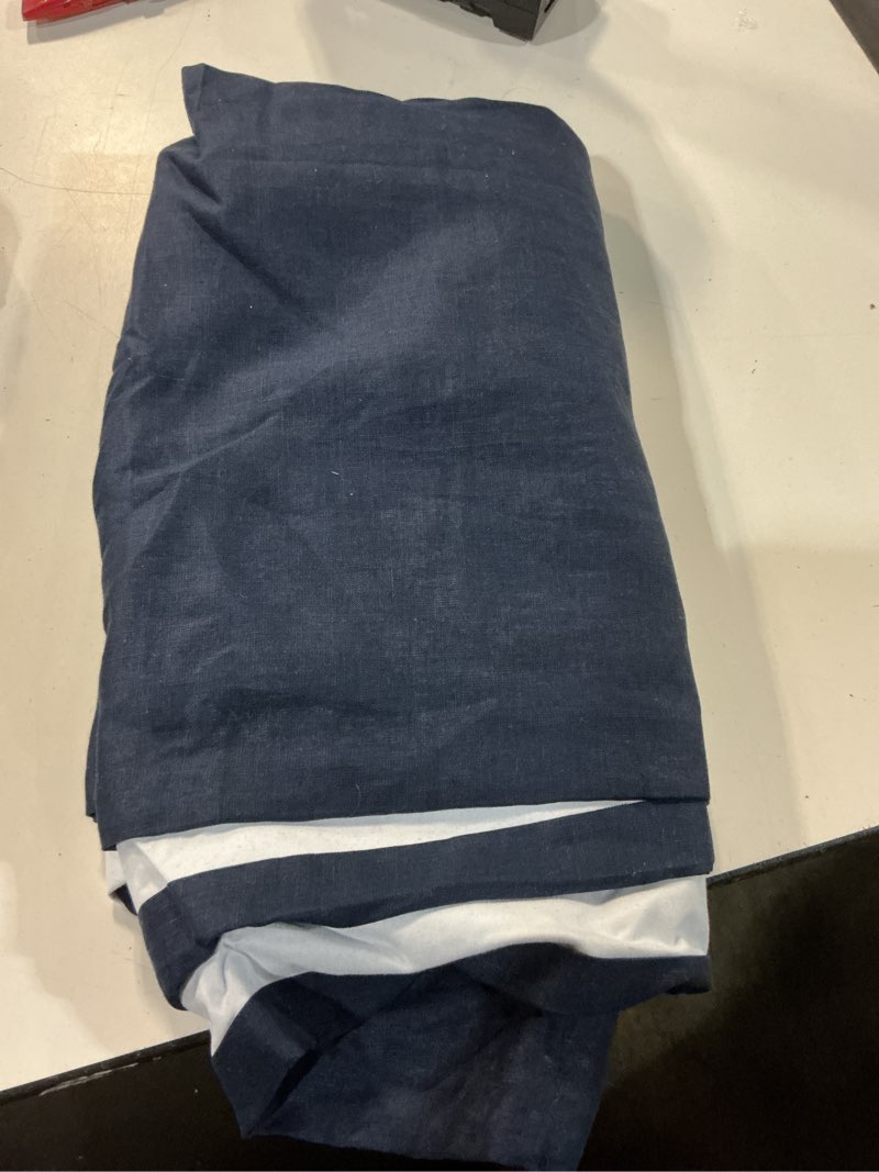 Condition photo showing Good Condition for european linen true blackout curtain single panel, 48x96, navy