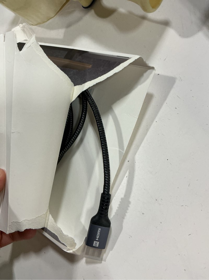 Condition photo showing New/Like New for Stouchi 8K HDMI Cable 2.1 2-Pack 10FT, ?Certified? 48Gbps Ultra High Speed HDMI Cord 8K@60Hz 4K@120Hz @144Hz, SBTM eARC HDR10 Dynamic HDR DTS:X HDCP 2.2&2.3 Compatible with PS5/Roku TV/HDTV/Blu-ray