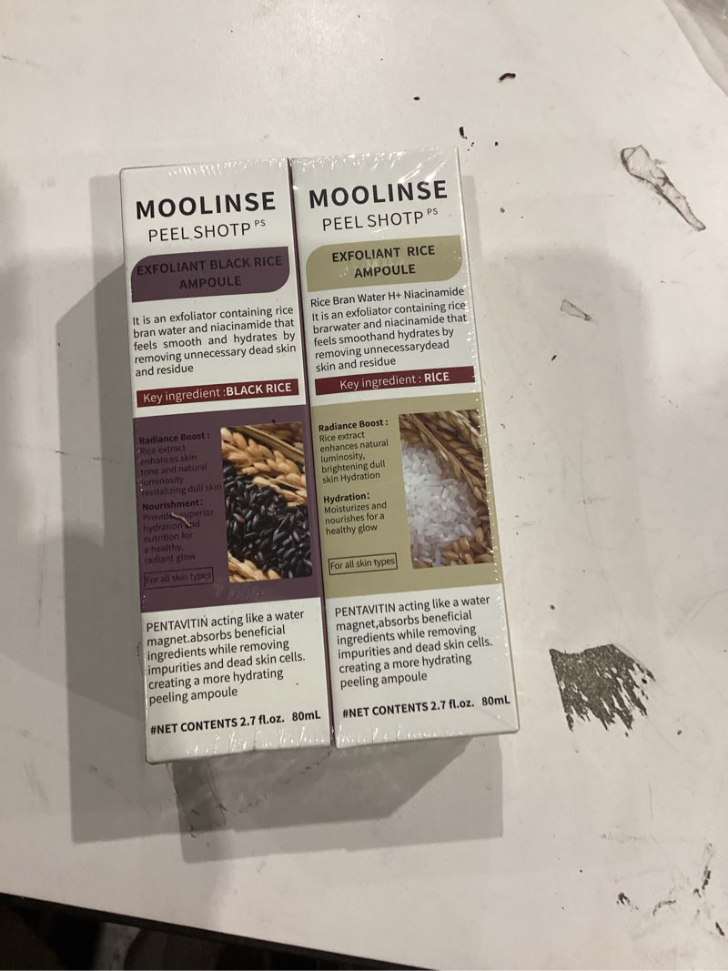 Condition photo showing New/Like New for Peel Shot Rice Ampoule Duo, 2PCS Black & White Rice Exfoliant, with Black Rice Extract and White Rice Essence, Gently Exfoliates | Refines the Look of Pores | Deeply Hydrates, for Most Skin Types Multiple colors 2