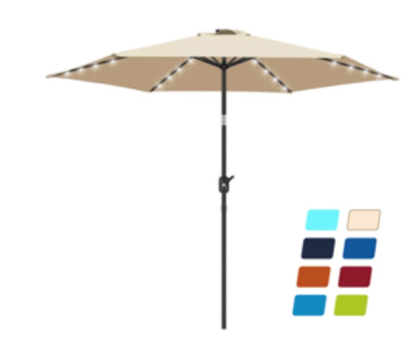 Boxwell 90" Lighted Market Umbrella