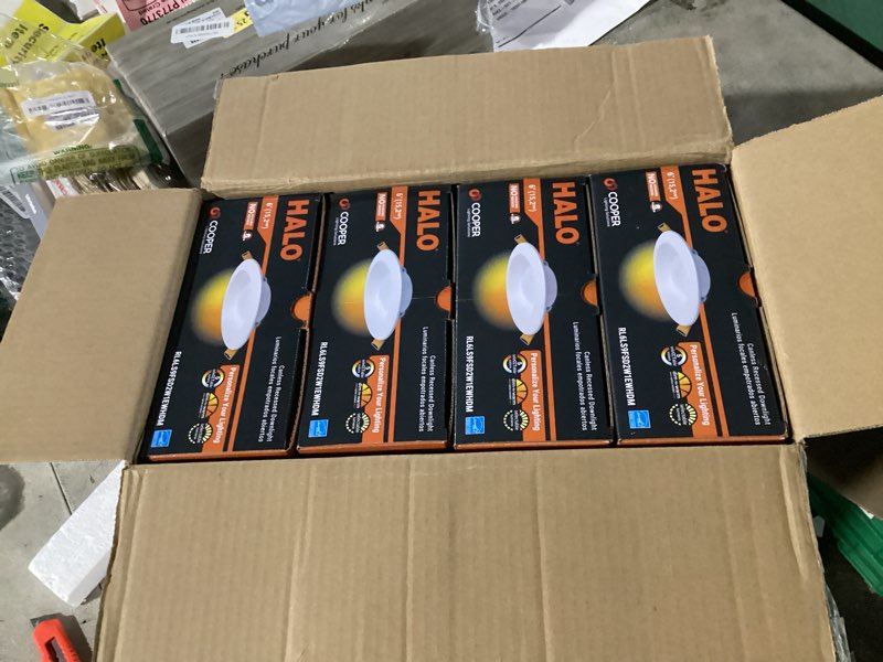 Condition photo showing Good Condition for HALO 5 inch / 6 inch LED Recessed Light Trim with 5 Color Temperatures, Dimmable Baffle Can Lights for Ceiling, 6-Pack. 750 Lumens LT56079FS1EWHR6PK 6PK - Standard 5 CCT Recessed LED Light Fixture