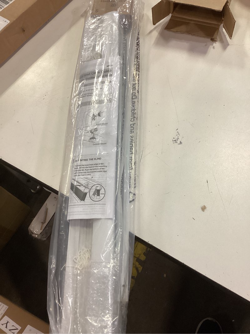 Condition photo showing Good Condition for LazBlinds Cordless White 1" Room Darkening Vinyl Mini Blinds, 22" W X 36" H Horizontal Window Blinds for Home, Cordless Shades for Indoor Windows White 22"W X 36"H