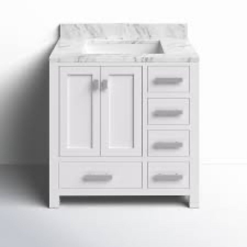 Steve 36” Carrara White Marble Countertop Bath Va