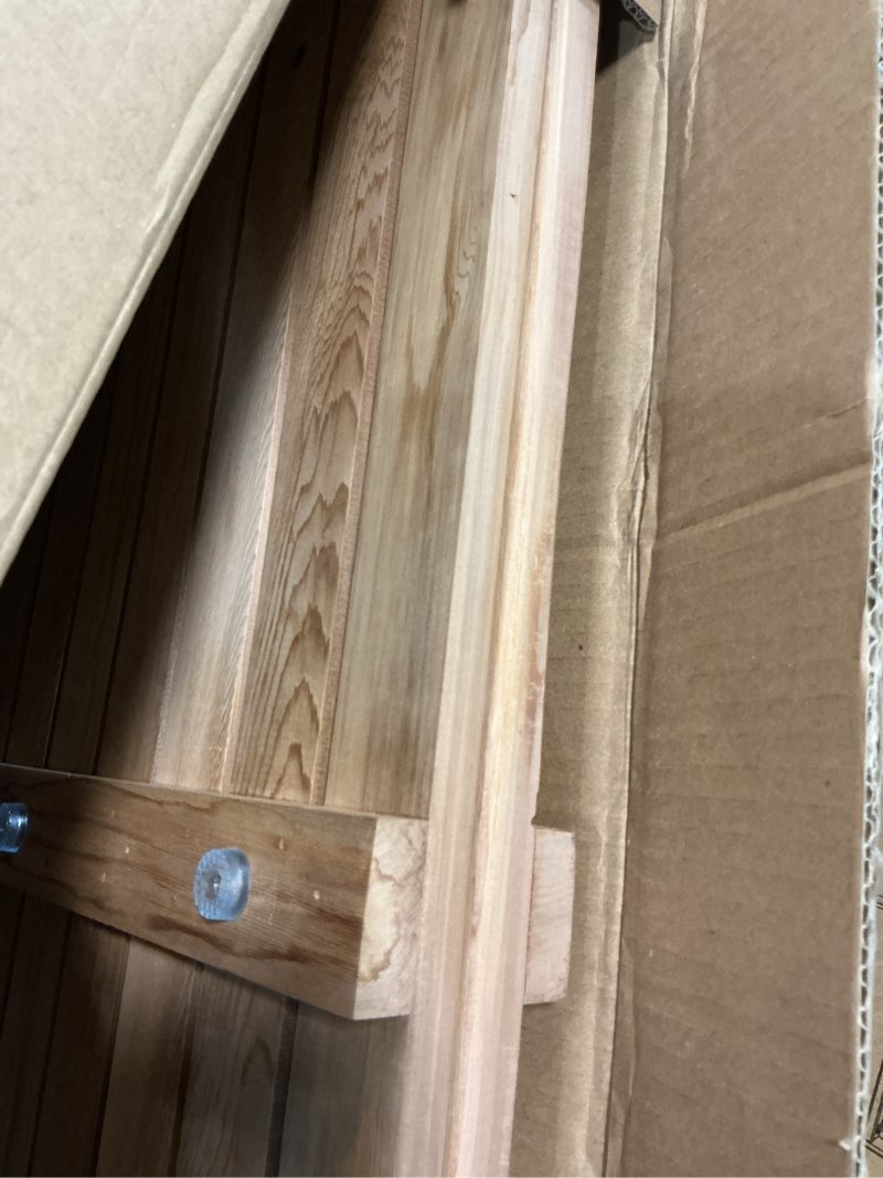 Condition photo showing Good Condition for bingaai cedar wood shower mat 59" × 29.53", cedar wooden bath mats, wood bath mat for inside or outside shower, cedar sauna floor mat extra large, non-slip shower platform straight 59" x 29.53" (rectangular)