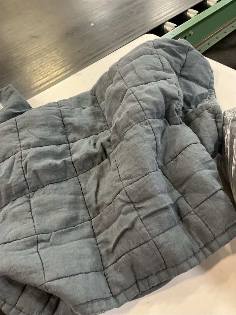 Condition photo showing Good Condition for (26in x 26in)european linen cotton stitch quilted euro sham (night fall)