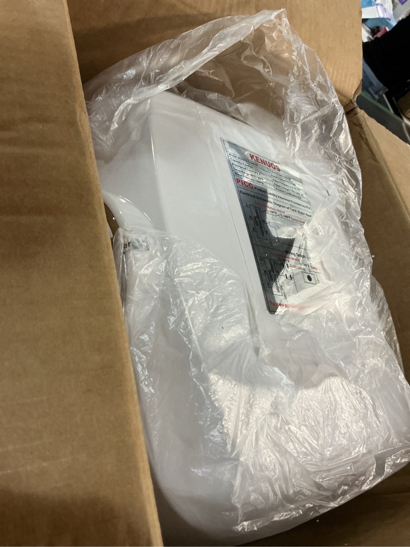 Condition photo showing Good Condition for 4 gallon water heater under sink instant hot water heaters 1500w 110v 120v under counter mini tank water heater with safety vavle 1/2" npt for kitchen,bathroom,camper,rv, white white 14.25 in x 18.25 in x 12.25 in