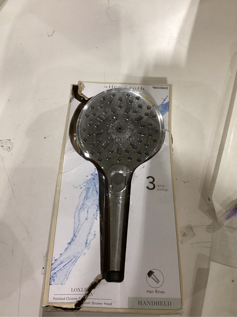Condition photo showing Good Condition for allen + roth LOXLEY 3 -Spray Polished Chrome 4.7-in Handheld Shower Head 1.8 GPM