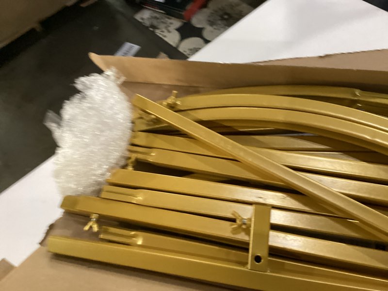 Condition photo showing New/Like New for Putros Metal Arch Stand Gold Wedding Chiara Backdrop Stand Set of 3 (7.2FT,6.6FT,6FT) Square Arched Frame for Birthday Party Decoration 7.2FT,6.6FT,6FT Gold
