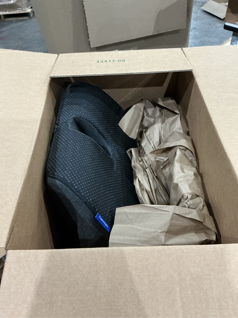 Condition photo showing Good Condition for seat cushion for car truck driver, memory foam seat cushion with adjustable strap,ergonomic lumbar/back support & sciatica relief for long drives, orthopedic cushion for office chair, car, semi truck dark grey