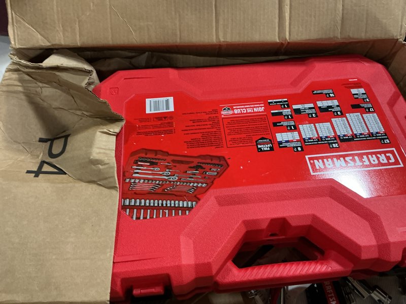 Condition photo showing As Is for CRAFTSMAN Mechanic Tool Set 135 Pcs, 1/4, 1/2 and 3/8 Inch Drive SAE and Metric Socket Wrench Set with Case (CMMT12124) New 135 Piece Set
