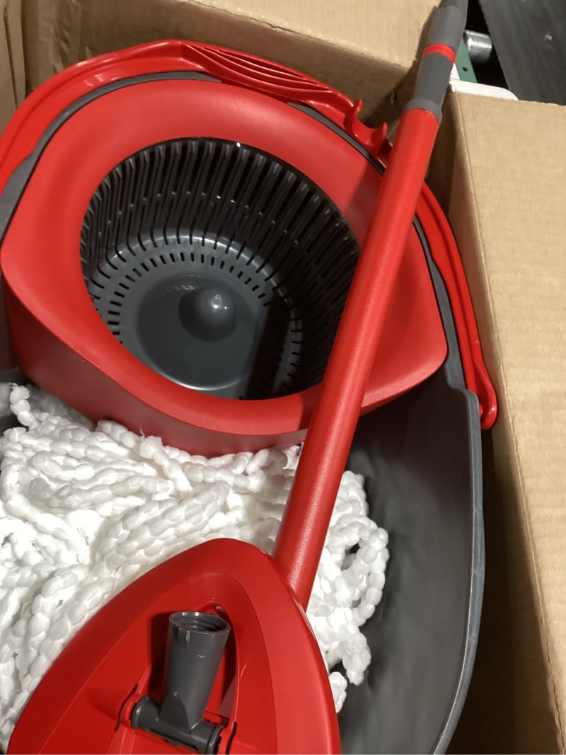Condition photo showing As Is for O-Cedar Easywring Microfiber Spin Mop & Bucket Floor Cleaning System with 3 Extra Refills Spin Mop Bucket with 3 Extra Refills