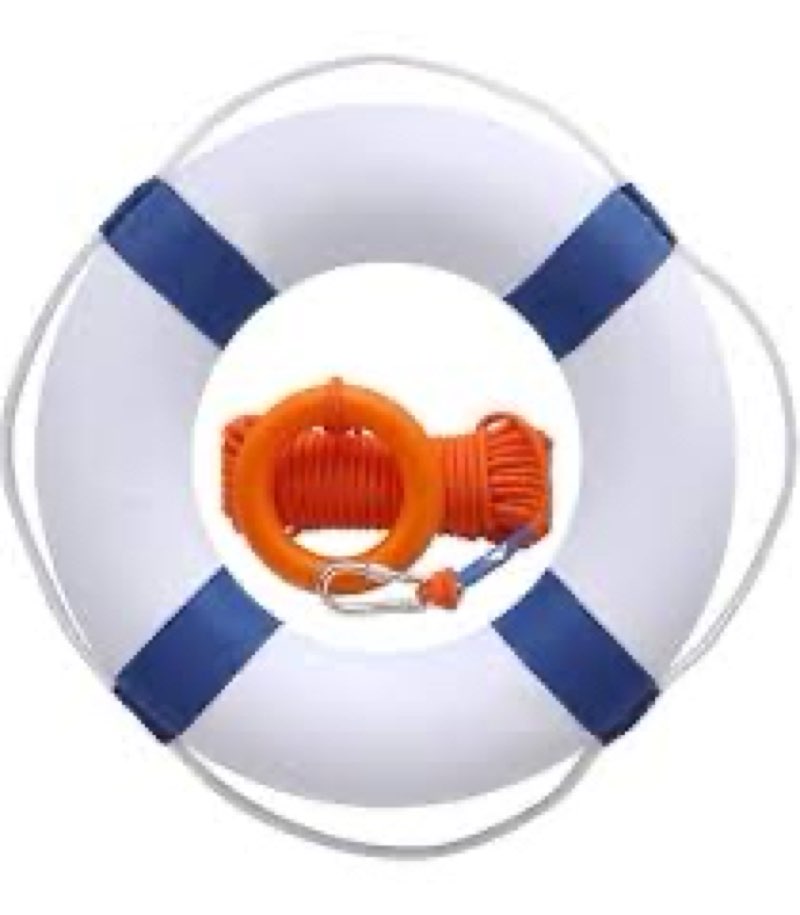 20 Inch Pool Safety Life Preserver Throw Ring Buoy for Swimming- Swim Foam Rings with 98.4FT Water Floating Lifesaving Rope