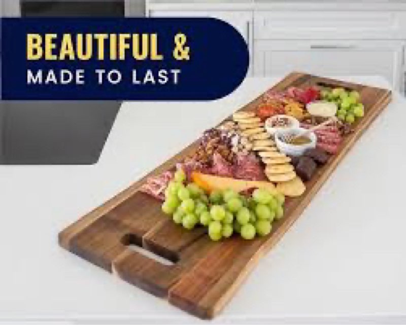 Comfify Extra Large 35" Acacia Wood Charcuterie Serving Board - Premium Wood Grain - Gourmet Meals, 